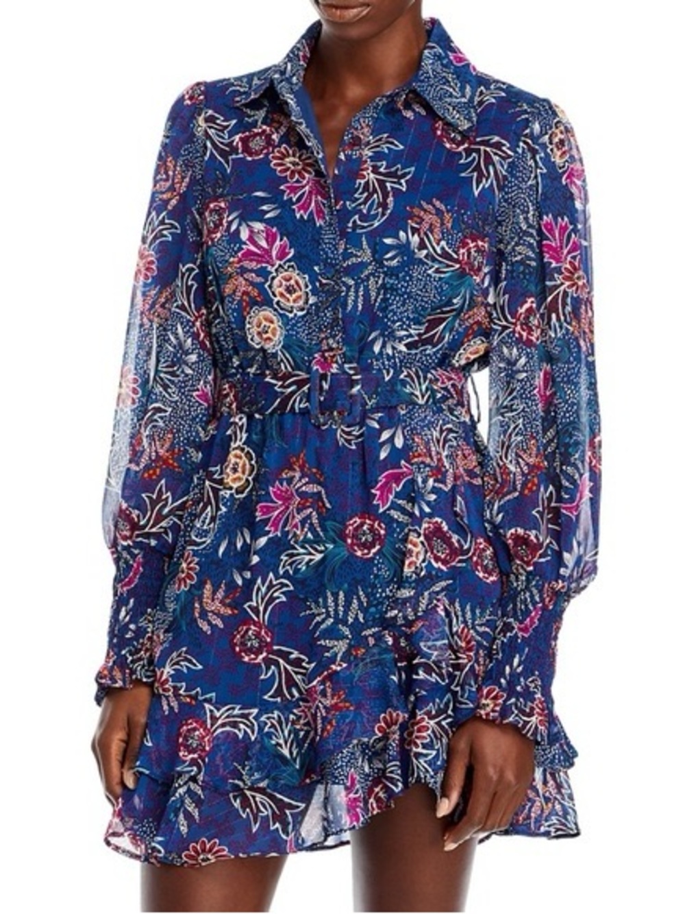 Aqua - floral mini dress